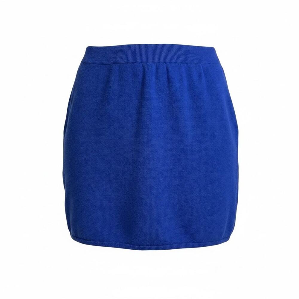 Vintage St John Collection Royal Blue Santana Knit Pencil Mini Skirt sz 2